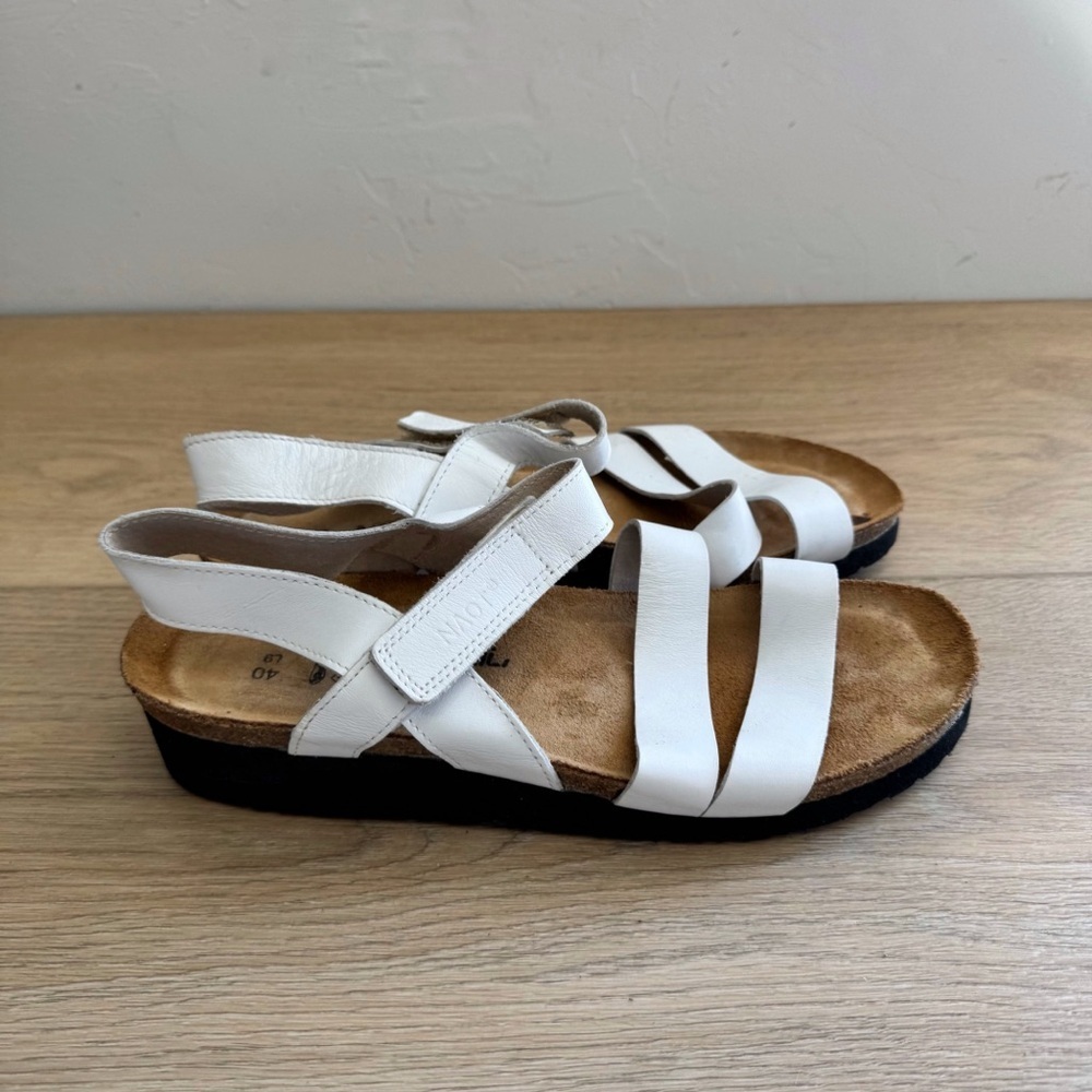 Naot Womens Krista White Leather Sandals Arch Support EU 40 US 9 - Picture 2 of 6